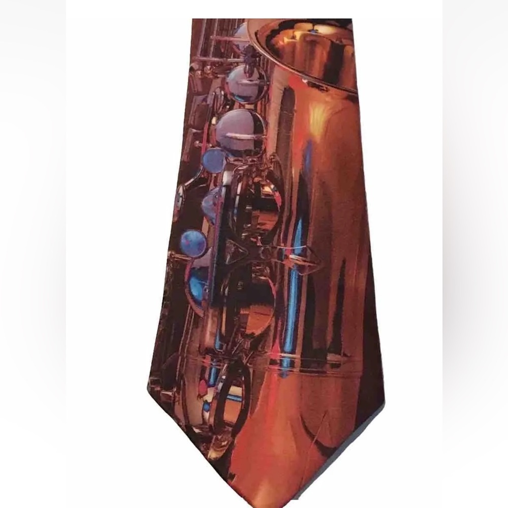 Ralph Marlin SAXAPHONE TIE 1992 Goodell Music SAX Neck Tie Art: Wil D West MUSIC